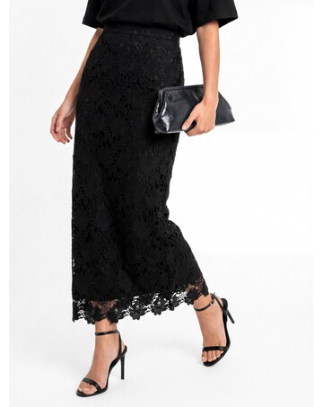 Lovedrobe High Waist Lace Midaxi Skirt