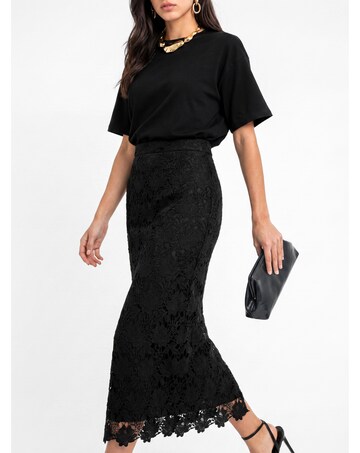 Lovedrobe High Waist Lace Midaxi Skirt