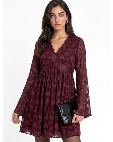 Lovedrobe Floral Burnout Mini Dress