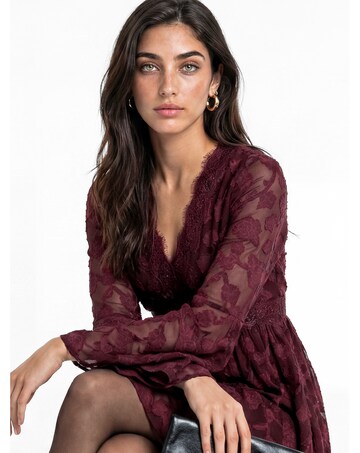 Lovedrobe Floral Burnout Mini Dress