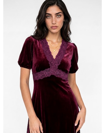 Lovedrobe V Neck Velvet Midaxi Dress