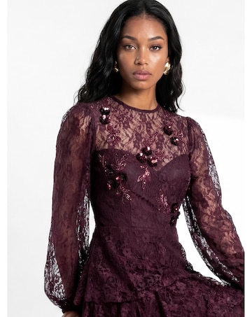 Maya Deluxe Embellished Lace Dress