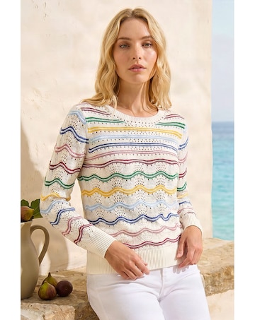 Roman Stripe Wave Knit Jumper