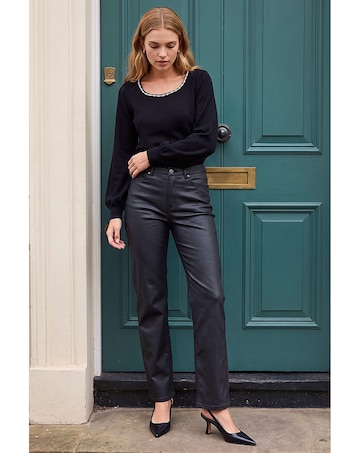 Roman Denim Coated Straight Leg Jean