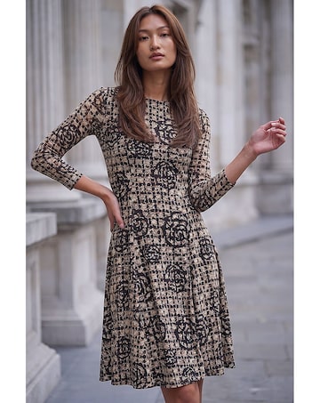 Roman Rose Burnout Lace Dress