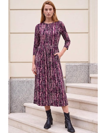 Roman Abstract Print Stretch Midi Dress