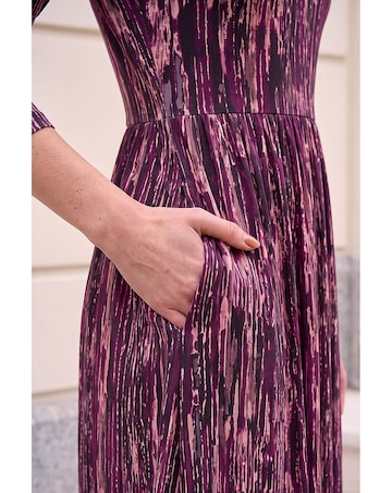 Roman Abstract Print Stretch Midi Dress