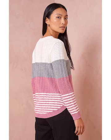 Roman Textured Stripe Knitted Jumper