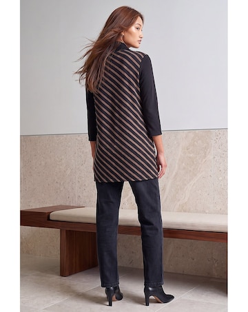 Roman Stripe Snood Tunic Top