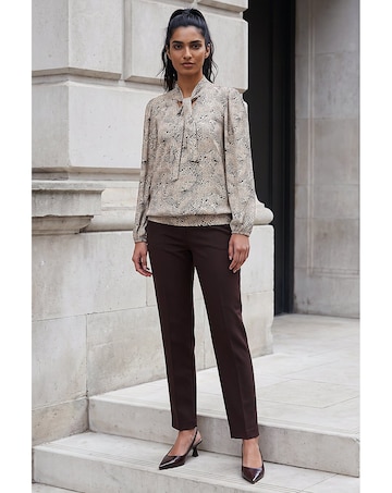 Roman Tie Neck Animal Top