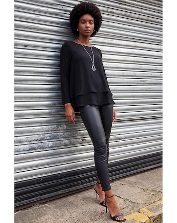 Roman Chiffon Overlay Necklace Top