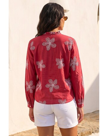 Roman Floral Embroidered Blouse