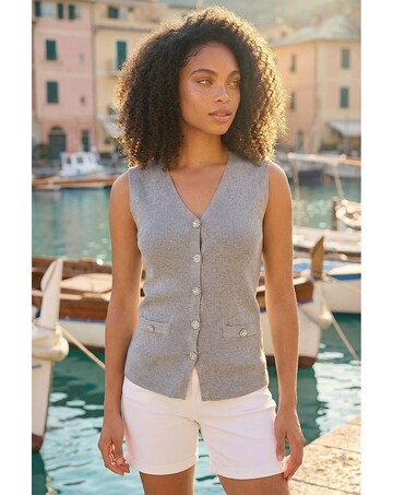 Roman Dusk Buttoned Knit Waistcoat