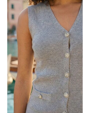 Roman Dusk Buttoned Knit Waistcoat