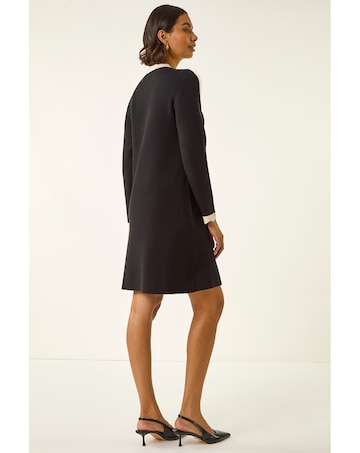 Roman Scalloped Button Down Knit Dress