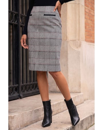 Roman Dogtooth Check Skirt