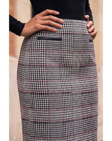 Roman Dogtooth Check Skirt