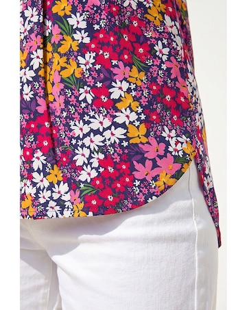 Roman Floral Print Stretch Shirt