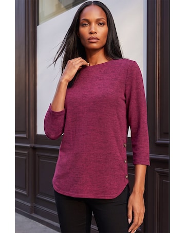 Roman Curved Hem Stretch Top