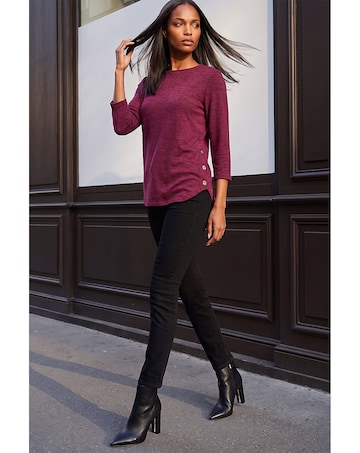 Roman Curved Hem Stretch Top