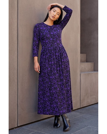 Roman Floral Print Midi Dress