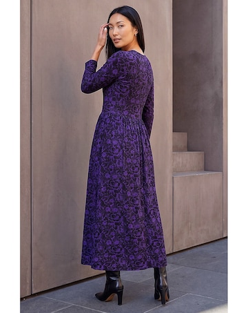 Roman Floral Print Midi Dress