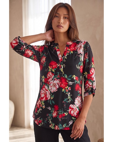 Roman Floral Print Stretch Shirt