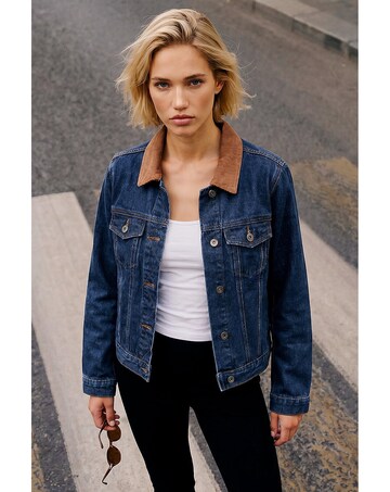 Roman Cord Collar Denim Jacket