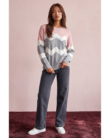 Roman Zig Zag Contrast Jumper