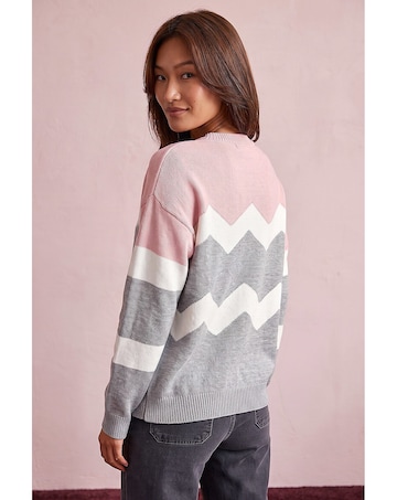 Roman Zig Zag Contrast Jumper