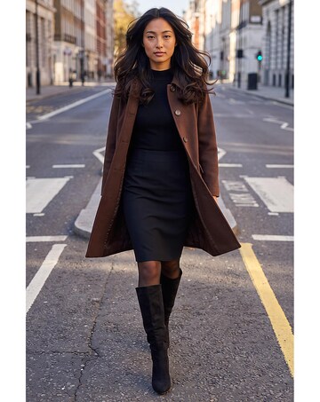 Roman Petite Collared Button Front Coat