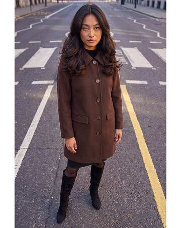 Roman Petite Collared Button Front Coat
