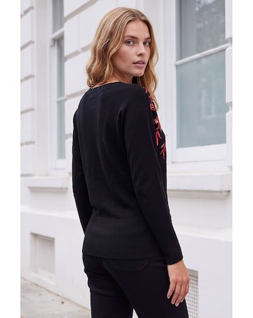 Roman Sparkly Floral Knitted Jumper