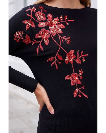 Roman Sparkly Floral Knitted Jumper