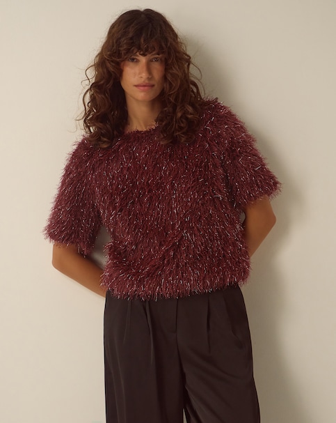 Monsoon Terri Short Sleeve Fringe Top