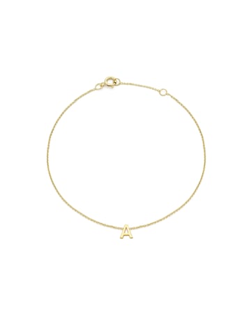 9 Carat Gold A-Z Initial Bracelet