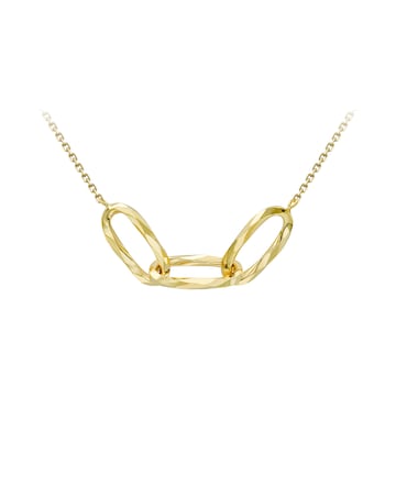 9ct Gold Diamond Cut Ovals Necklace