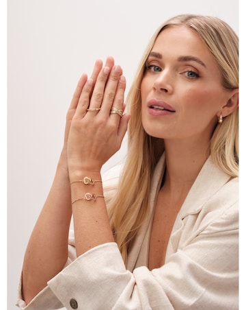 Gold Plated Interlink Heart Toggle Bracelet