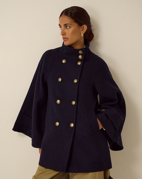 Monsoon Frida Funnel Neck Cape Coat