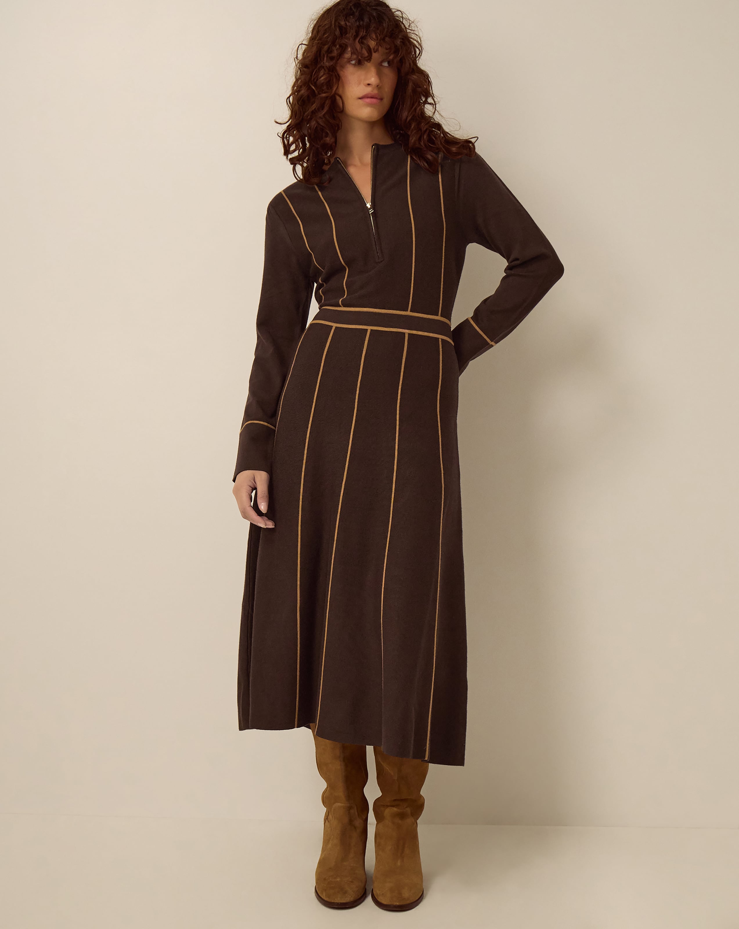 Joe Browns Petite Willow Check Button Through Maxi Dress | Ambrose