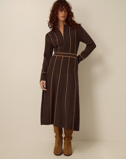 Monsoon Zola Stripe Knit Midi Dress