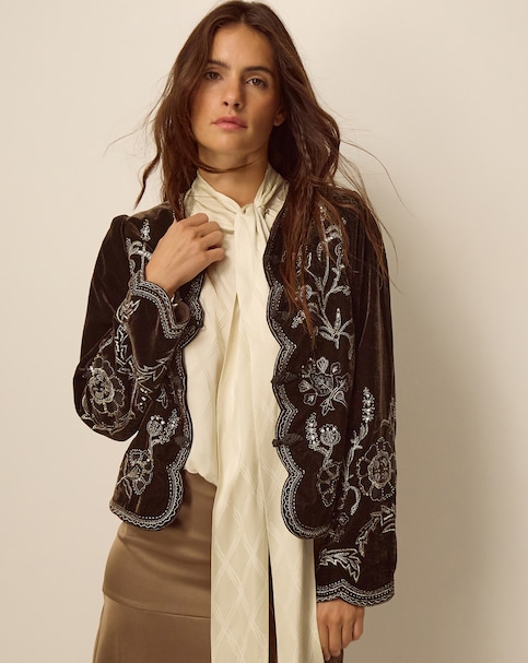 Monsoon Julia Embellished Velvet Jacket