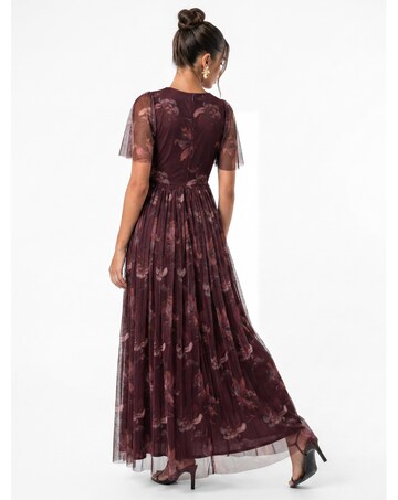 Anaya Floral Print V Neck Maxi Dress