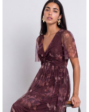 Anaya Floral Print V Neck Maxi Dress