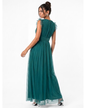 Anaya Flutter Sleeve Tulle Maxi Dress