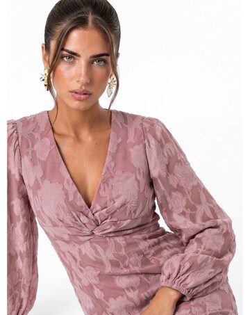 Anaya Floral Burnout Twist Midaxi Dress