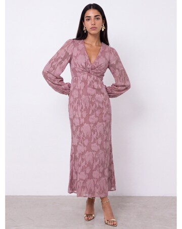 Anaya Floral Burnout Twist Midaxi Dress