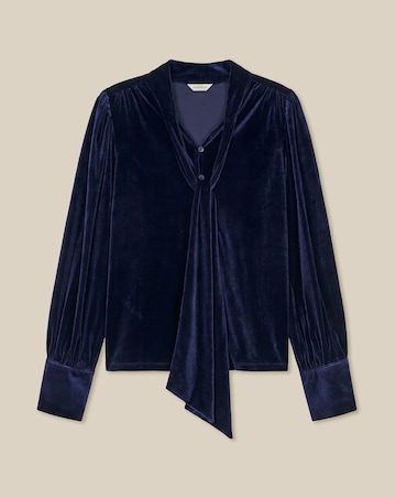 Monsoon Tessa Neck Tie Velvet Shirt
