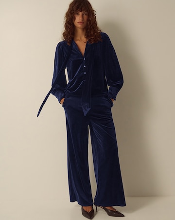 Monsoon Tessa Neck Tie Velvet Shirt