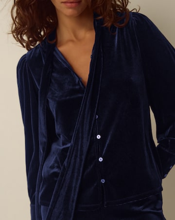 Monsoon Tessa Neck Tie Velvet Shirt